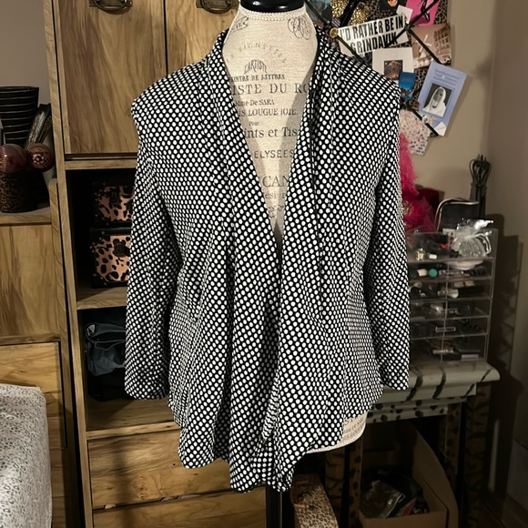 Notations Jackets & Blazers - Notations Polka Dot Draped Blazer - Medium